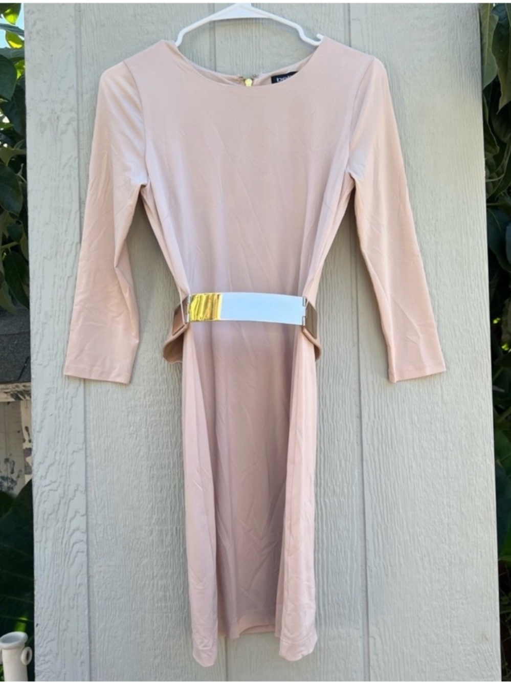 Bebe silver peony belted dress